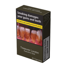 Load image into Gallery viewer, Treasurer London Executive Black Cigarettes for UK sale with TPD packaging, the most expensive cigarettes in the world. 
